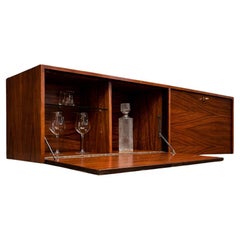 Brazilian Modern Floating Bar / Sideboard in Hardwood by Carlo Hauner, 1950s