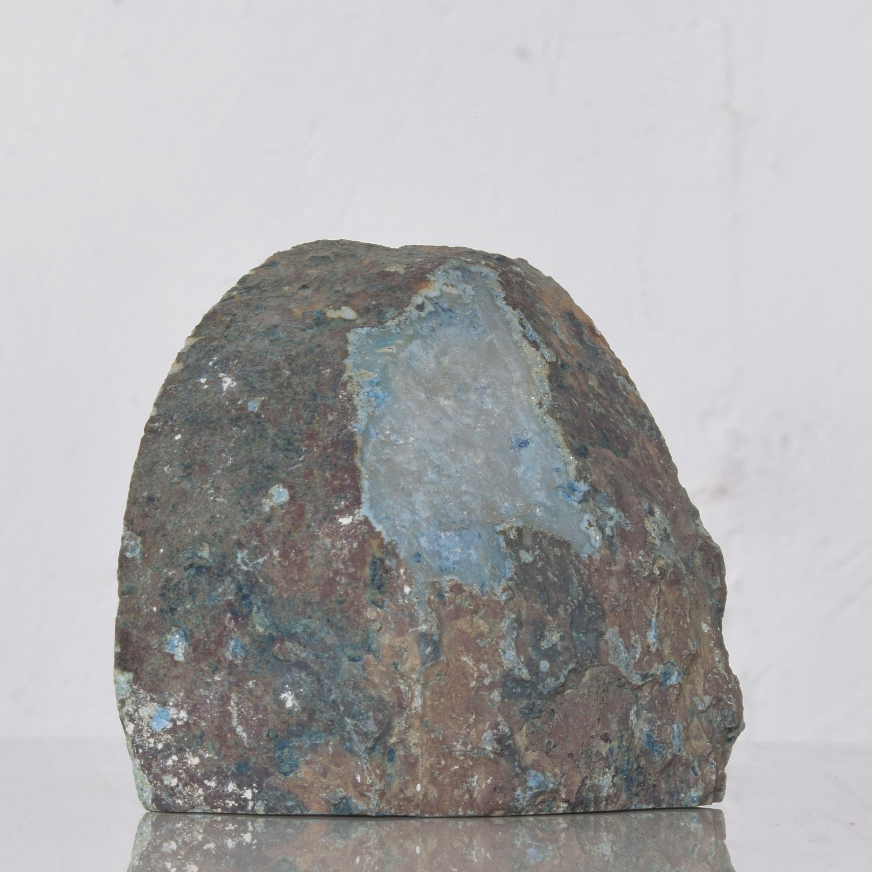 1970s Blue Quartz Stone Bookends Ethereal Blue  In Good Condition For Sale In Chula Vista, CA