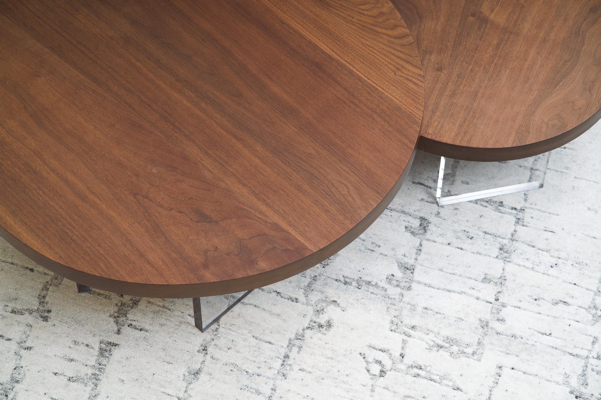 Floating Coffee Table Nesting Set in Black Walnut by Autonomous Furniture For Sale 3