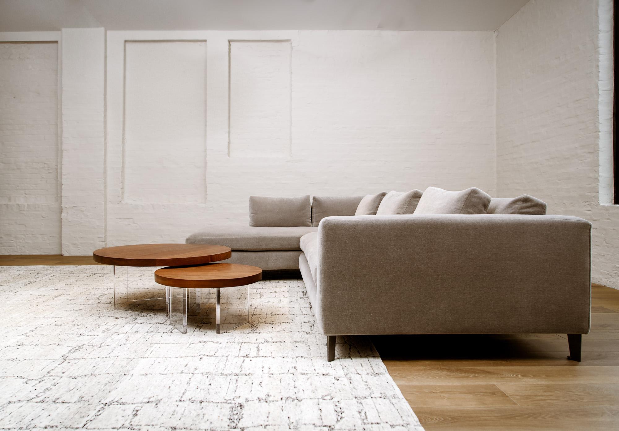 Floating Coffee Table Nesting Set in Black Walnut by Autonomous Furniture For Sale 4
