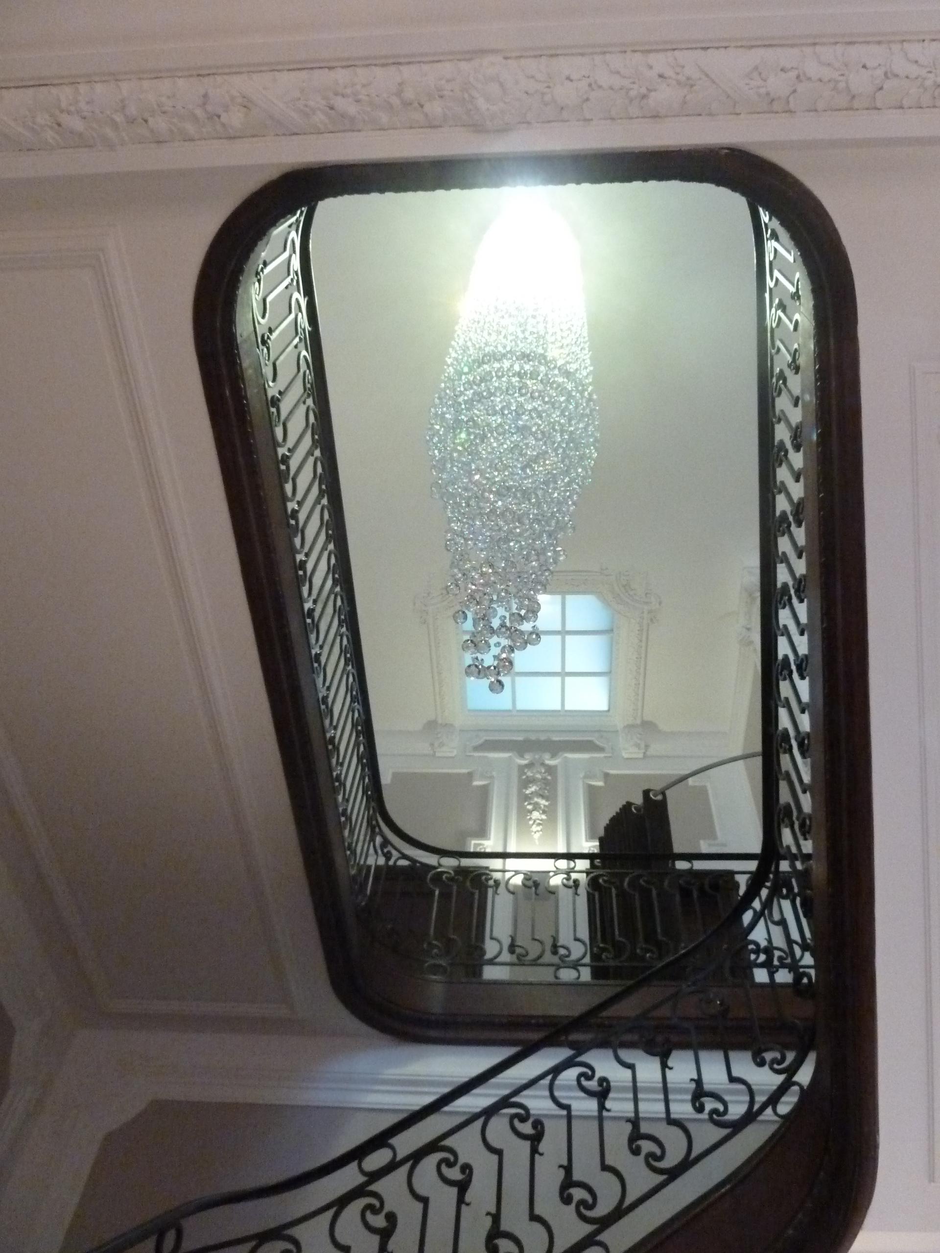 Modern Floating Crystal Chandelier with Swarovksi Crystal Balls and Led Armature For Sale