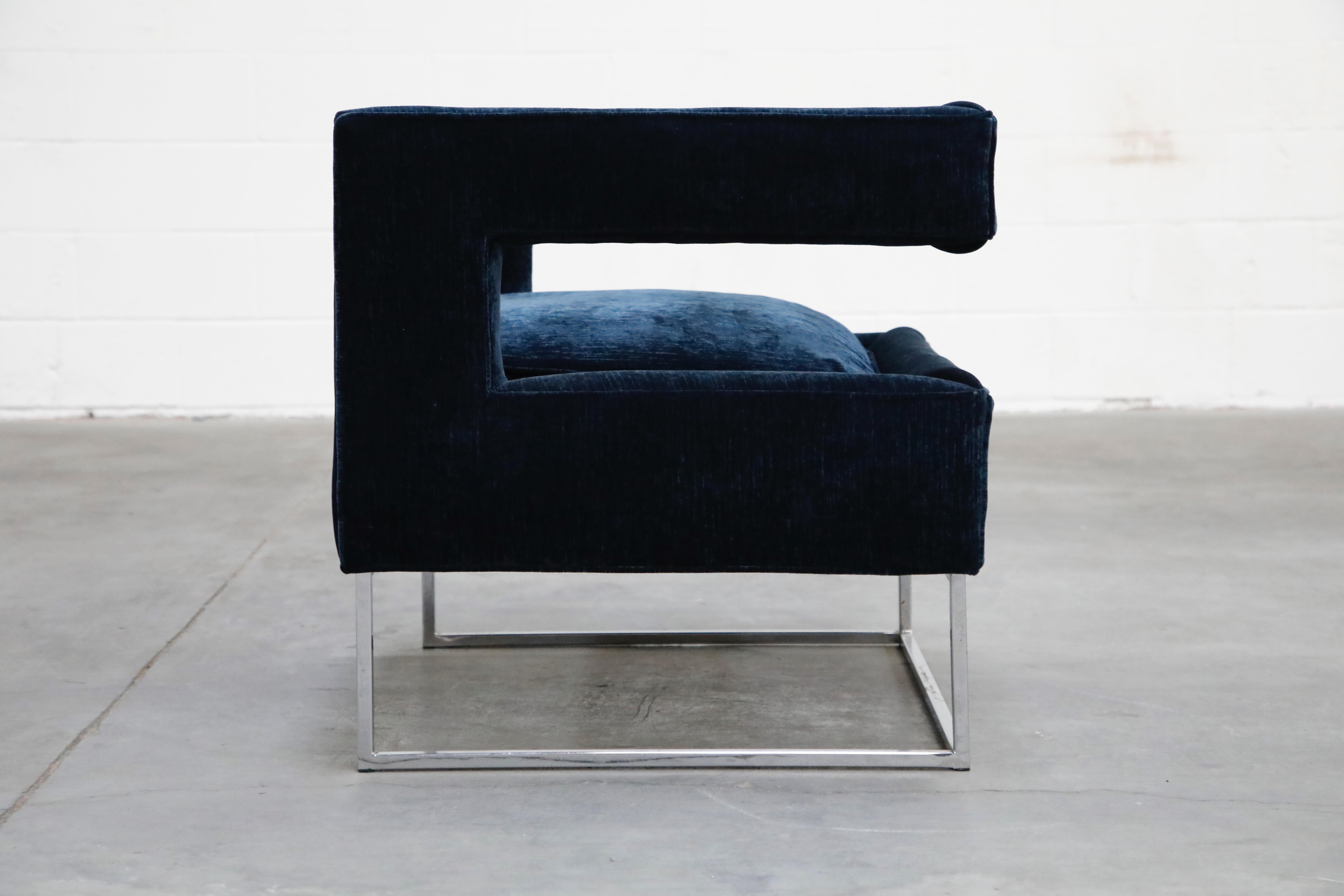 Late 20th Century Floating Cubist Armchair by Flair for Bernhardt, Style of Milo Baughman, 1970s