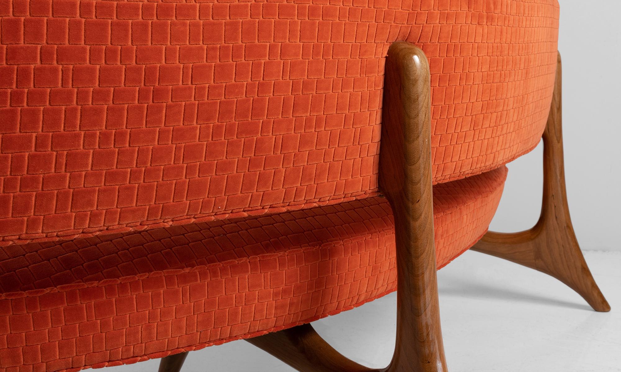 curved settee
