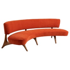 Schwebendes geschwungenes sofa von Vladimir Kagan