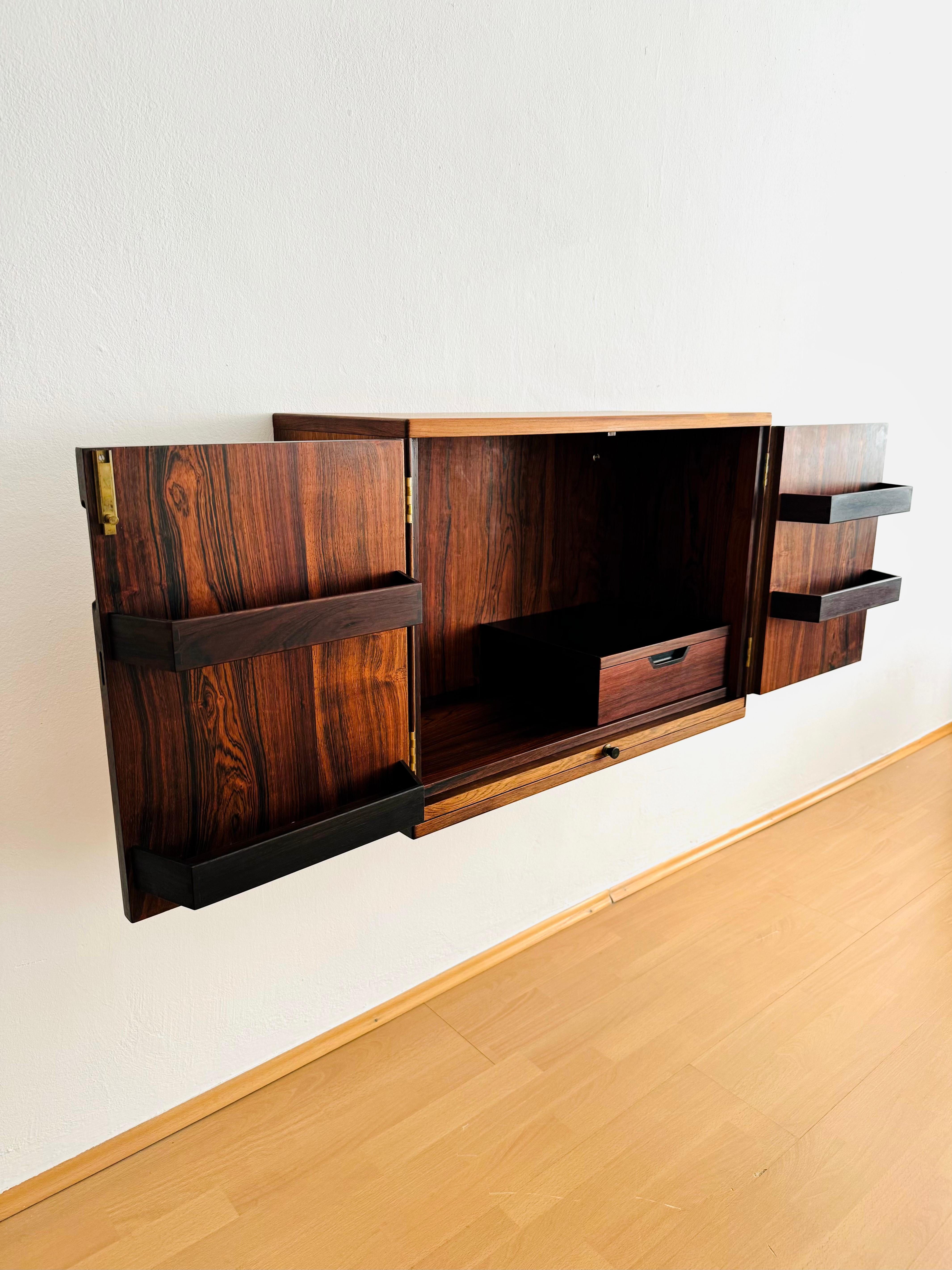 Floating Danish Wall Bar Cabinet by Svend Langkilde For Sale 7