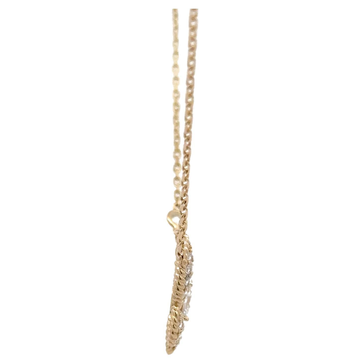 Contemporary Floating Diamond Butterfly Pendant Necklace 0.68 Carats F-G VS1 14 Karat Gold