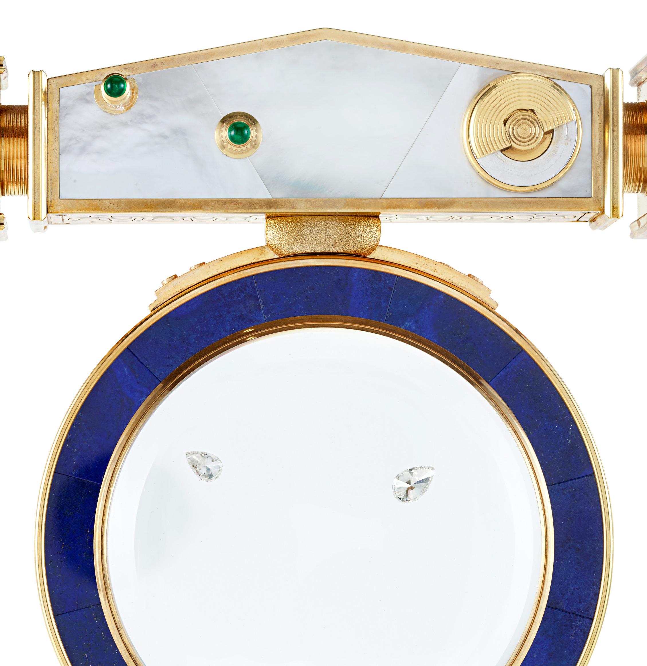Floating Diamond Mystery Clock In Excellent Condition For Sale In New Orleans, LA