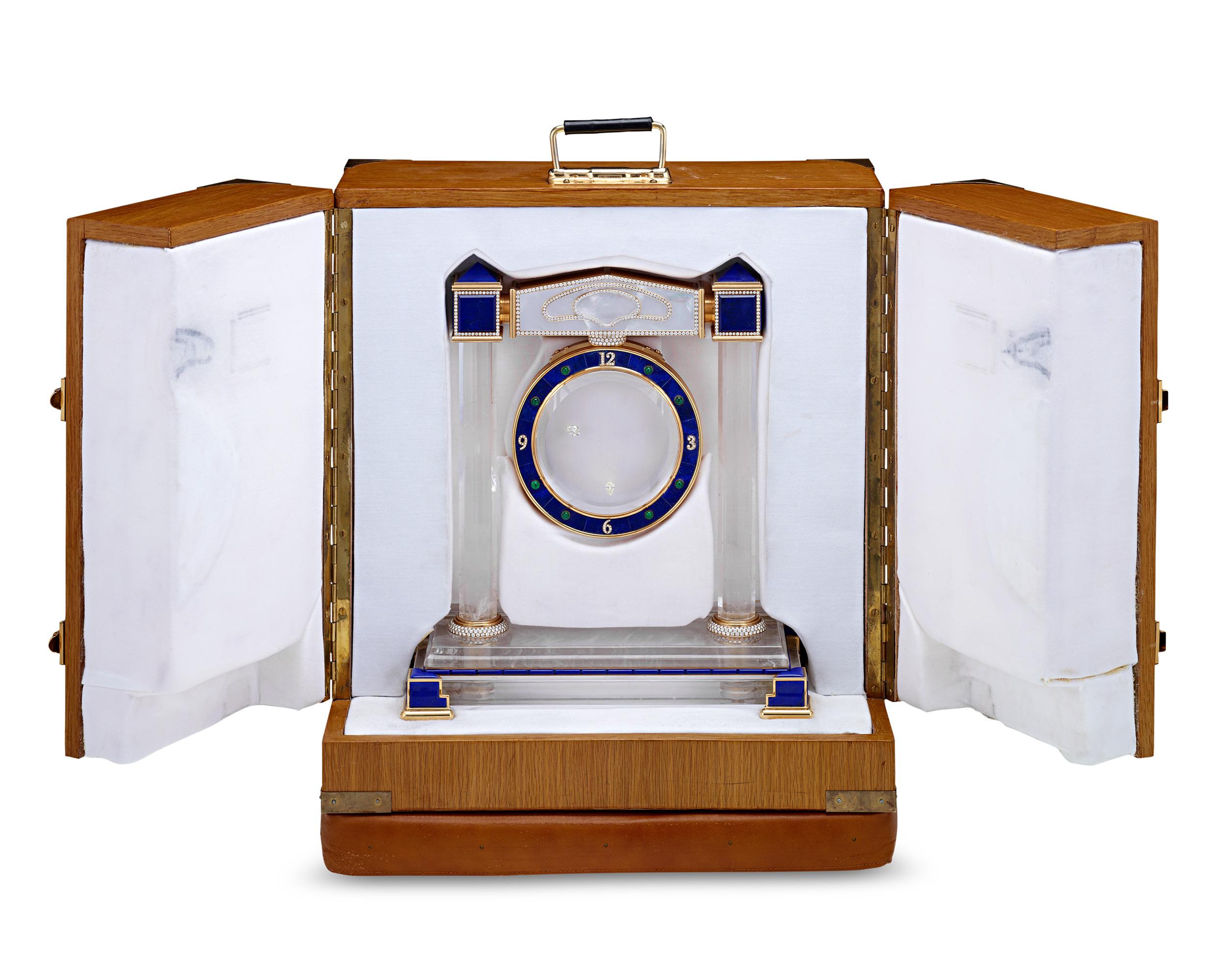 20th Century Floating Diamond Mystery Clock For Sale