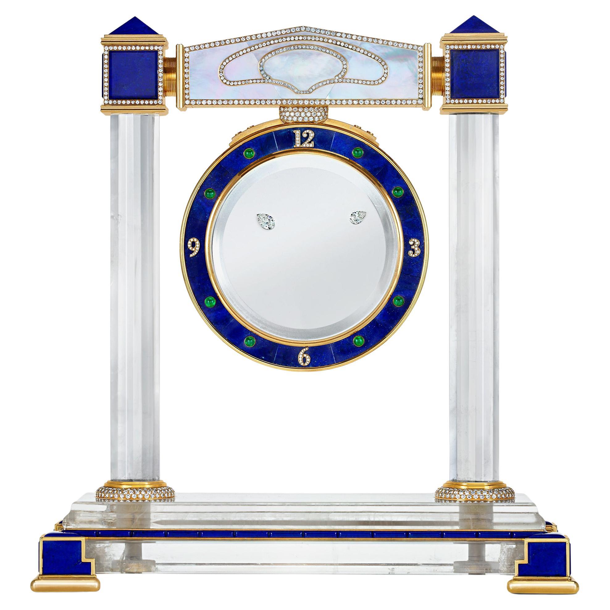 Horloge mystérieuse flottante en diamants