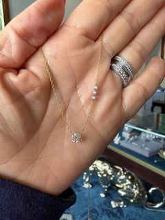 Floating Diamond Necklace "Firefly Solo" by Willow Diamonds