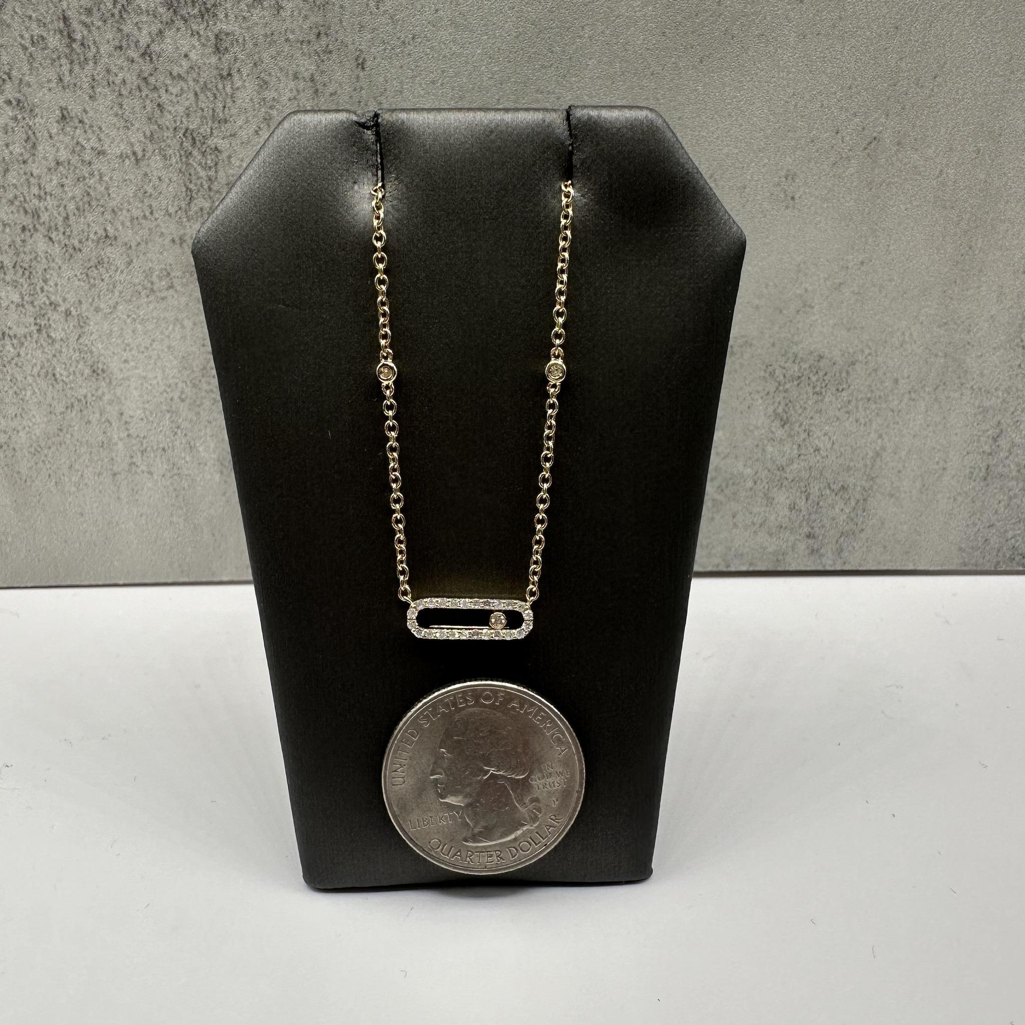 Schwebende Diamant-Halskette aus 14kt Gelbgold - 0,25ctw HI I1, 18