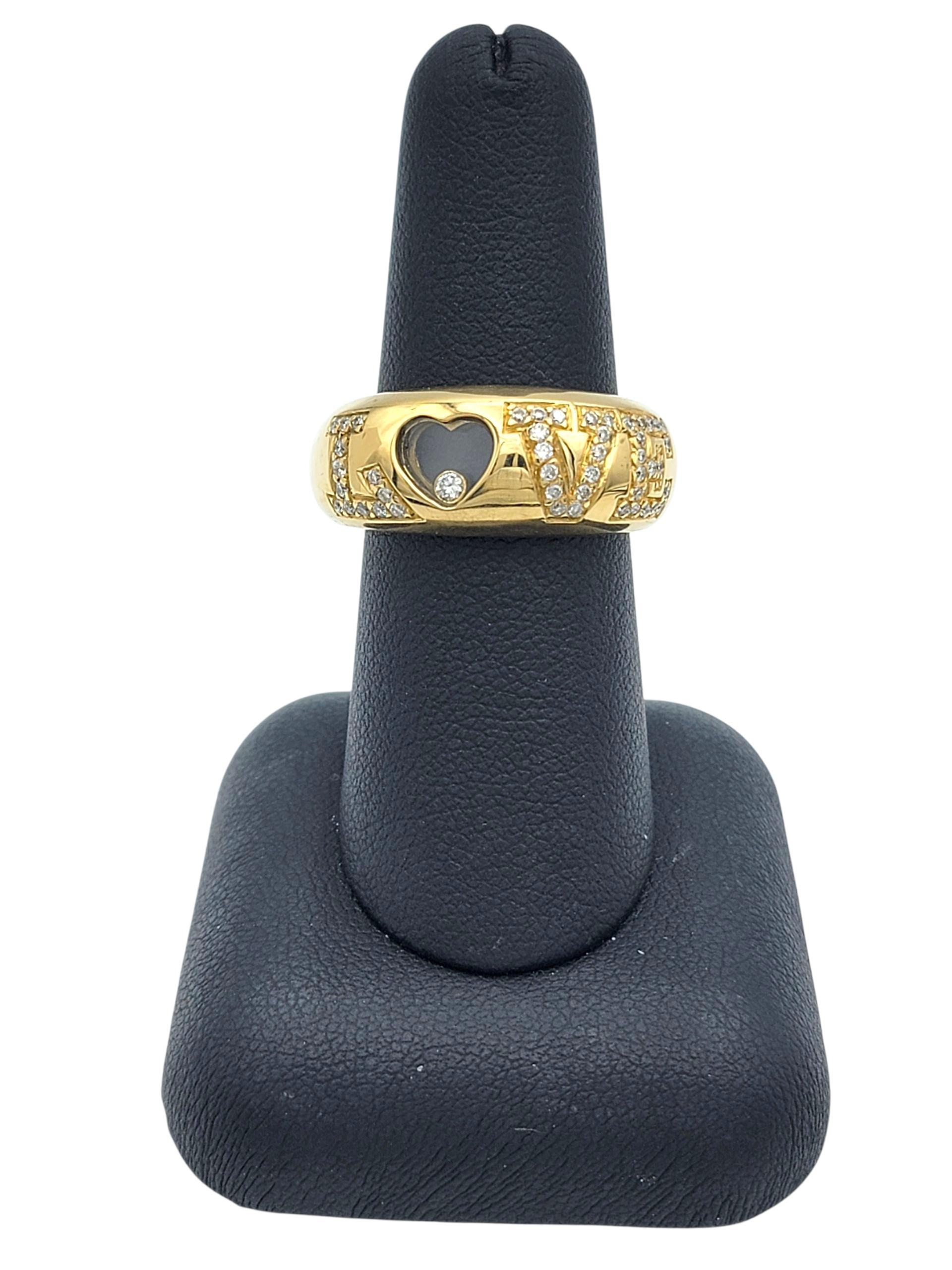 Anello a fascia con pavé di diamanti fluttuanti in oro giallo 18 carati in vendita 4