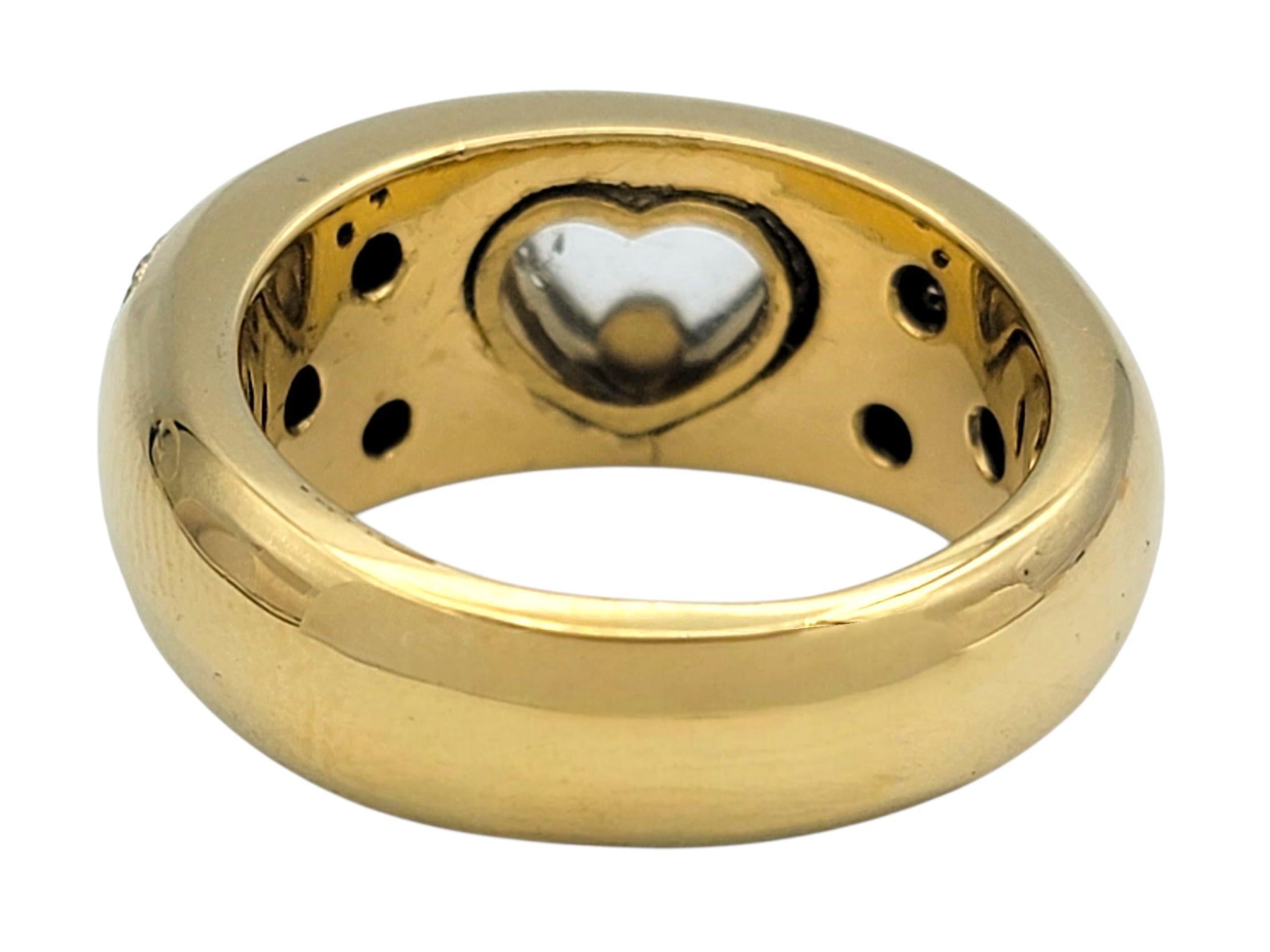 Donna Anello a fascia con pavé di diamanti fluttuanti in oro giallo 18 carati in vendita