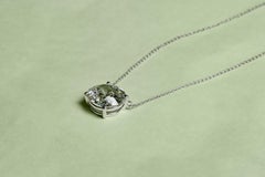 Floating Diamond Pendant in 18k White Gold by Maria Jose Jewelry