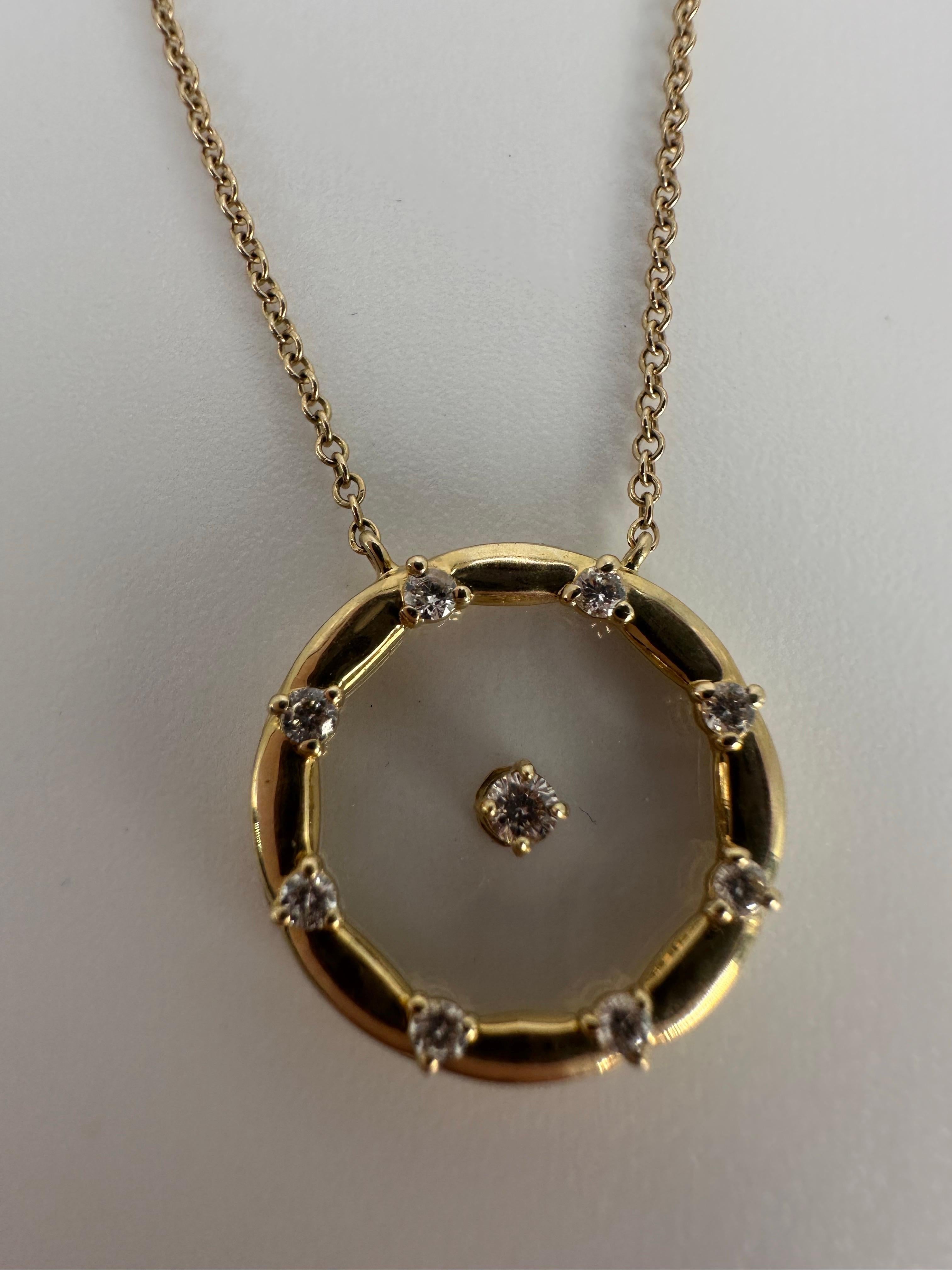 Collier pendentif en or 14 carats avec diamants flottants, cadeau de Valentin Unisexe en vente
