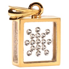 Floating Diamond Snowflake Pendant, 14 Karat