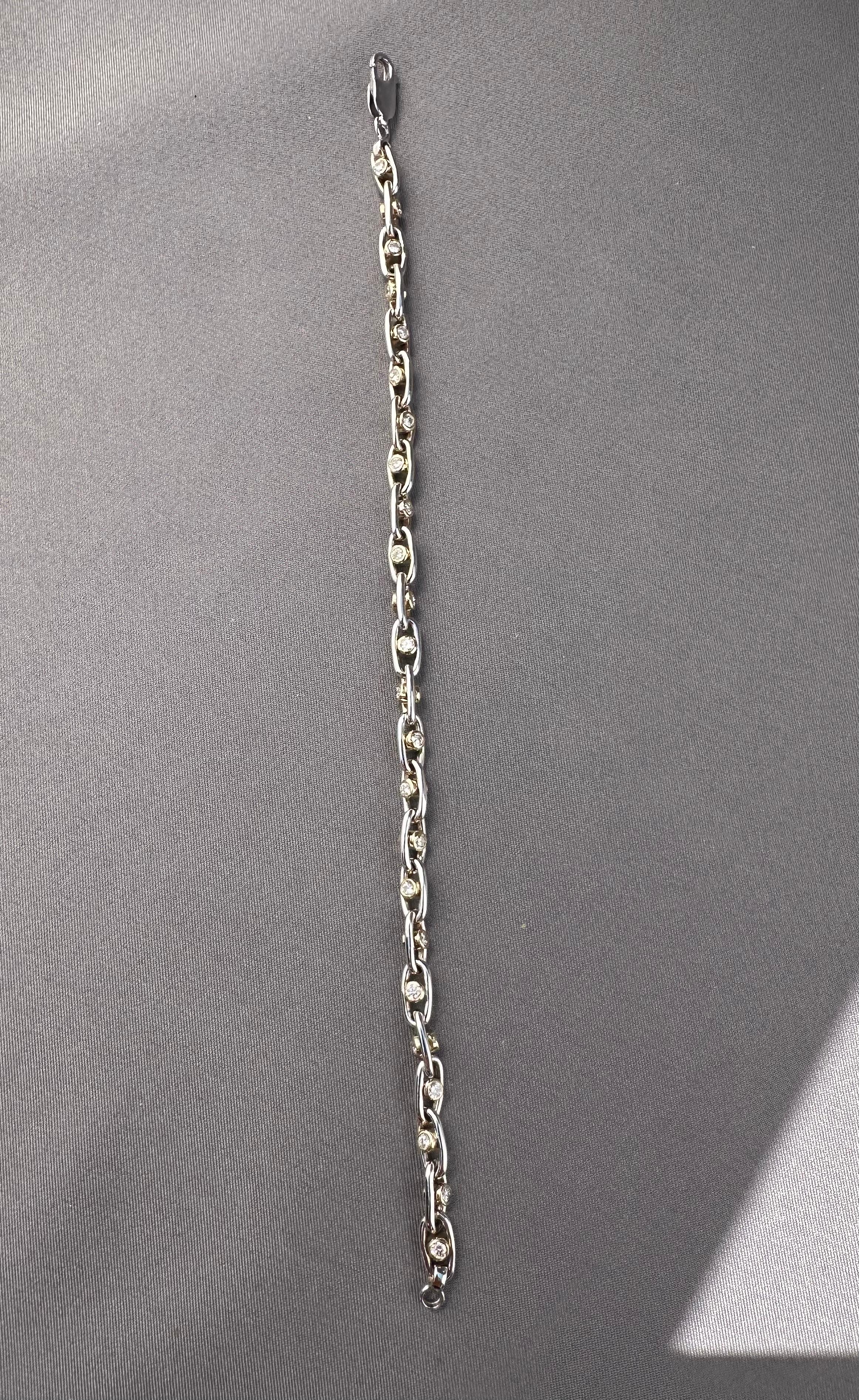 Floating Diamond Tennis Bracelet 3.00 CT. TW, 14K Yellow/White Gold Custom Made For Sale 2