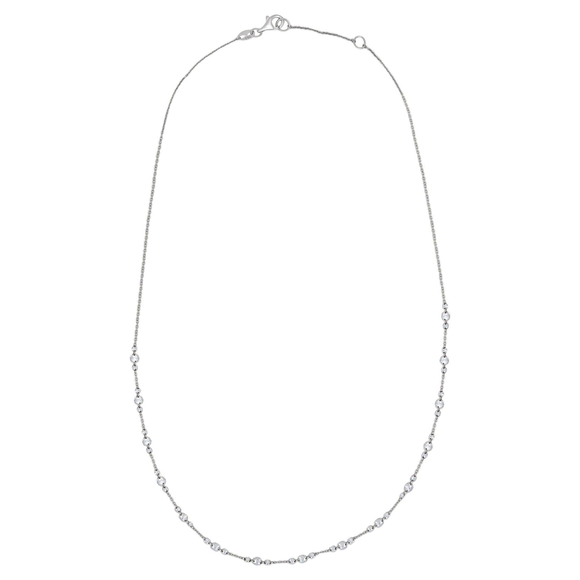 Collana Tennis con Trio di Diamanti Fluttuanti in Oro Bianco