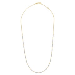 Floating Diamond Trio Tennis Necklace in Yellow Gold