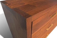 Floating Dresser in Solid American Walnut Brushed Brass by Mark Jupiter