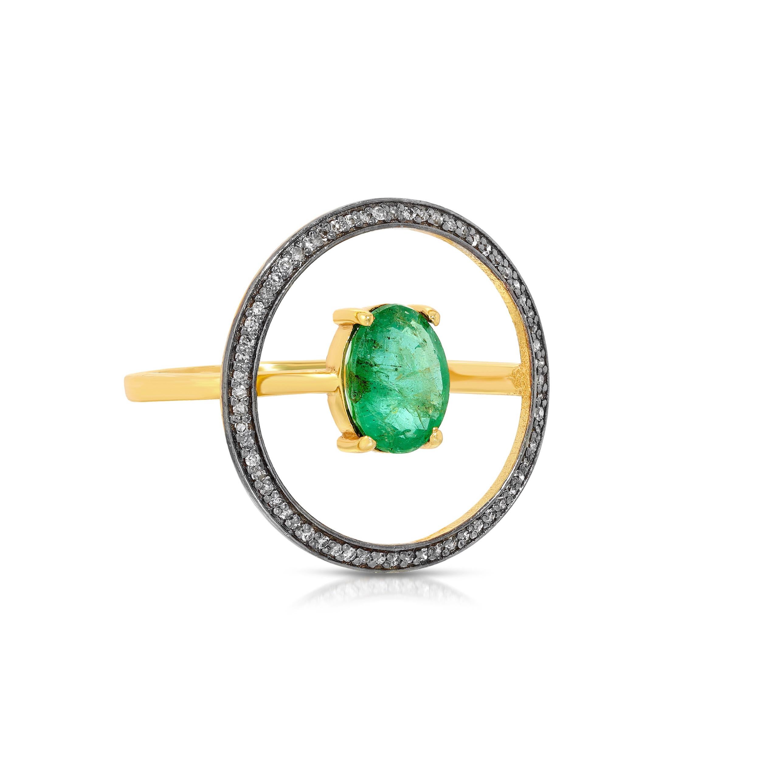 floating emerald ring