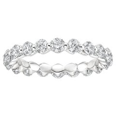 Round Diamond Eternity Shared 18K Gold Prong Ring