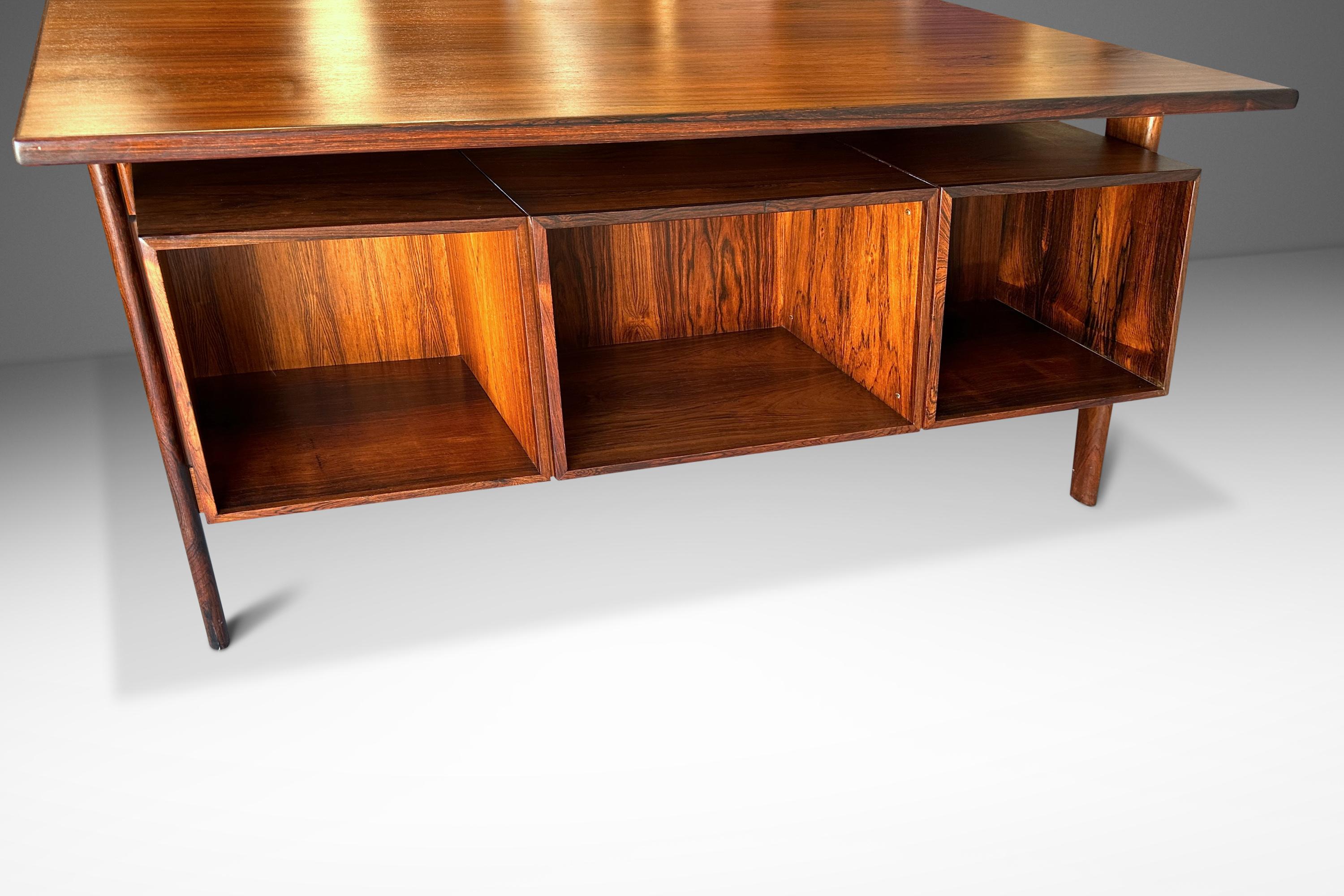 Mid-20th Century Floating Executive Desk, Kai Kristiansen, Feldballes Mobelfabrik, Denmar, 1960's