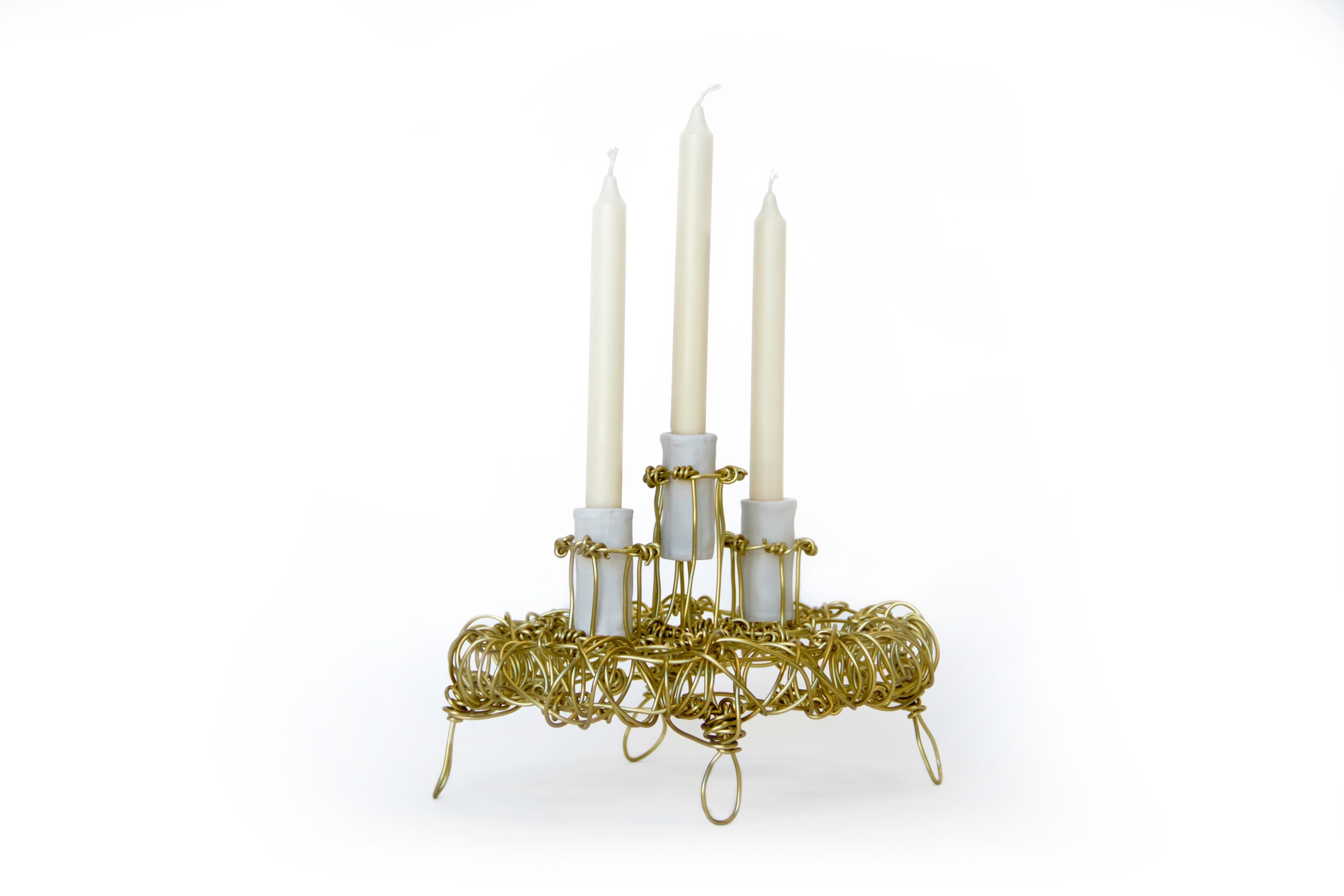 Hand-Knotted Floating Frames Candleholder 03 For Sale