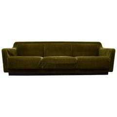 Floating Green Velvet Sofa by Lehigh-Leopold