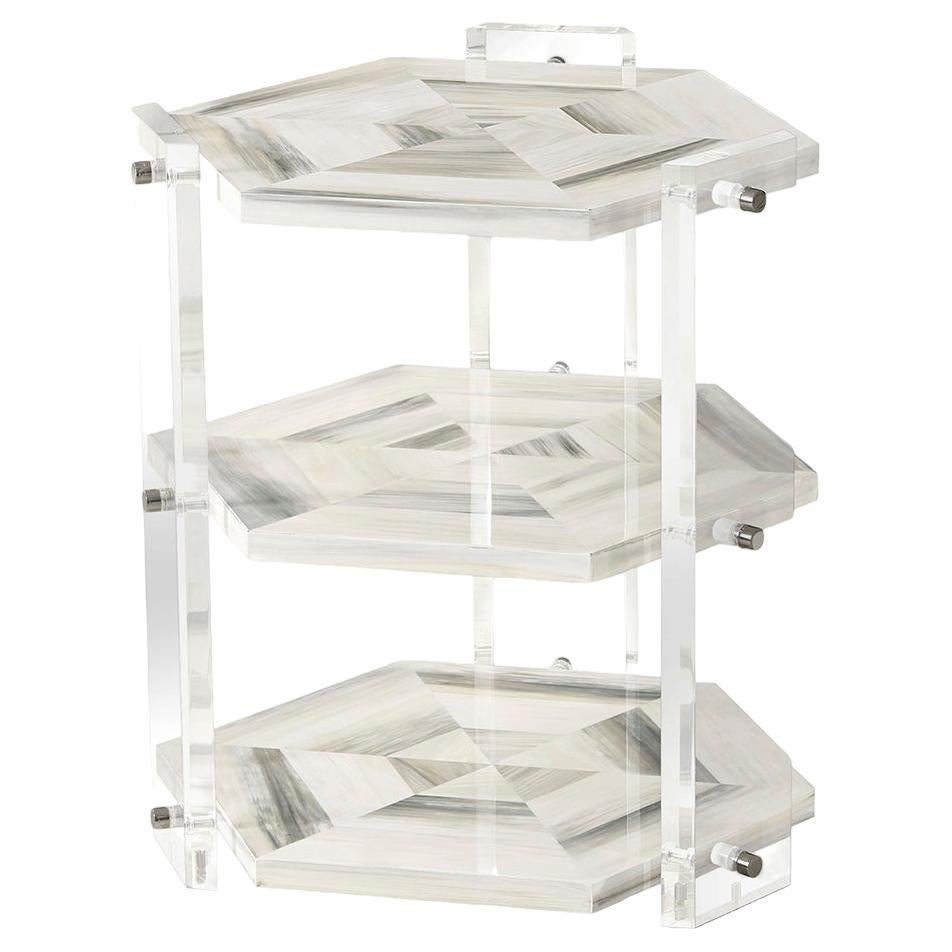 Floating Hexagonal Side Table For Sale