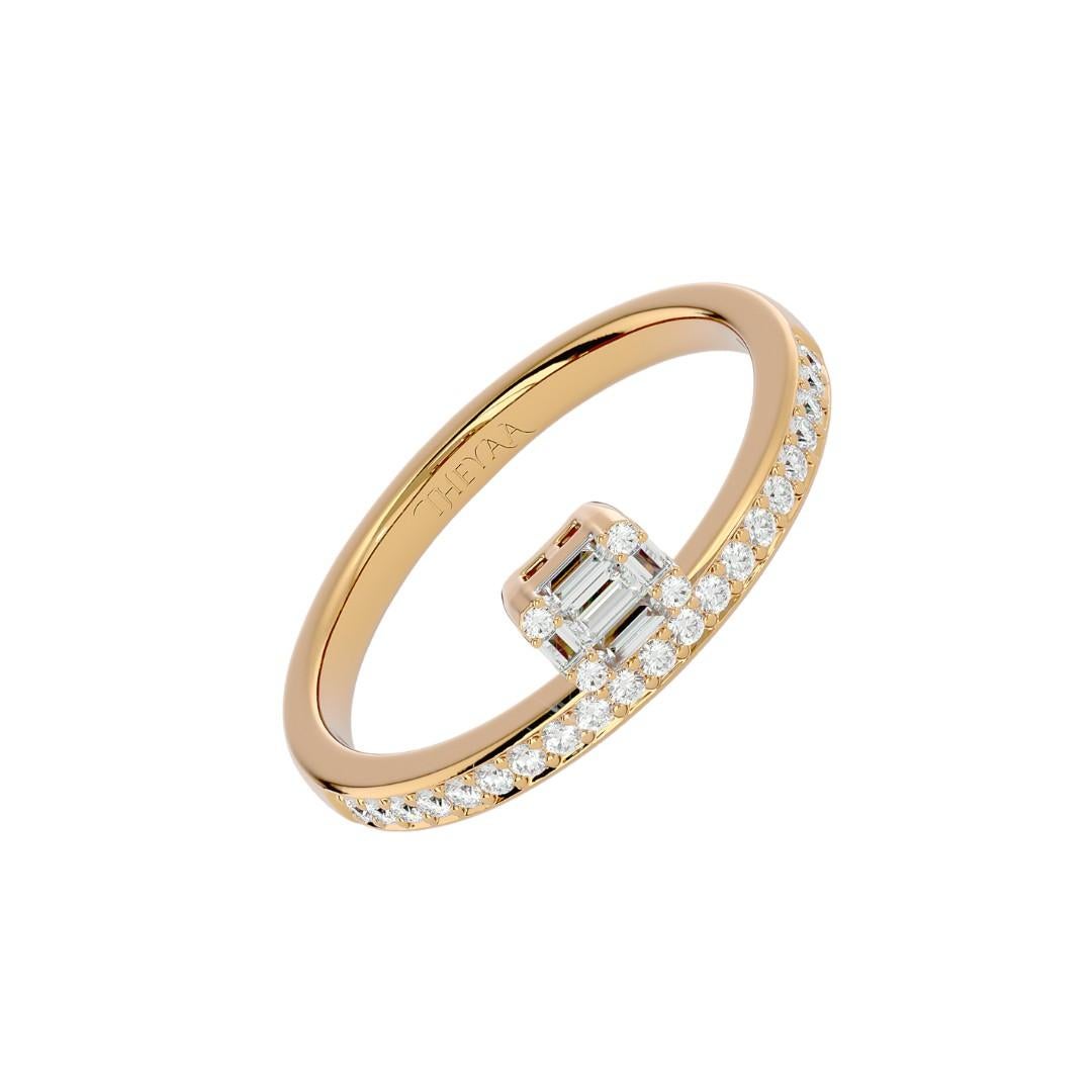 Floating Illusion Diamond Ring in 18 Karat Gold In New Condition For Sale In บางรัก, TH