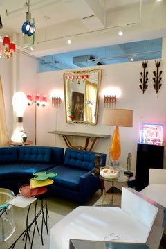 Floating Marble & Giltwood Console & Mirror by Osvaldo Borsani