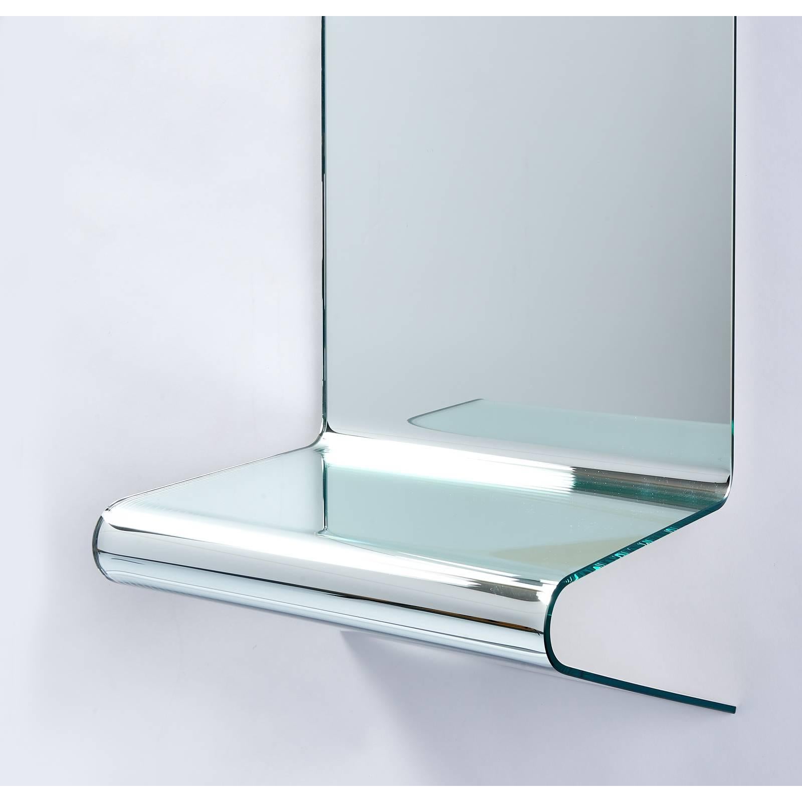 Modern Floating Mirrored Console by Fiam Italia