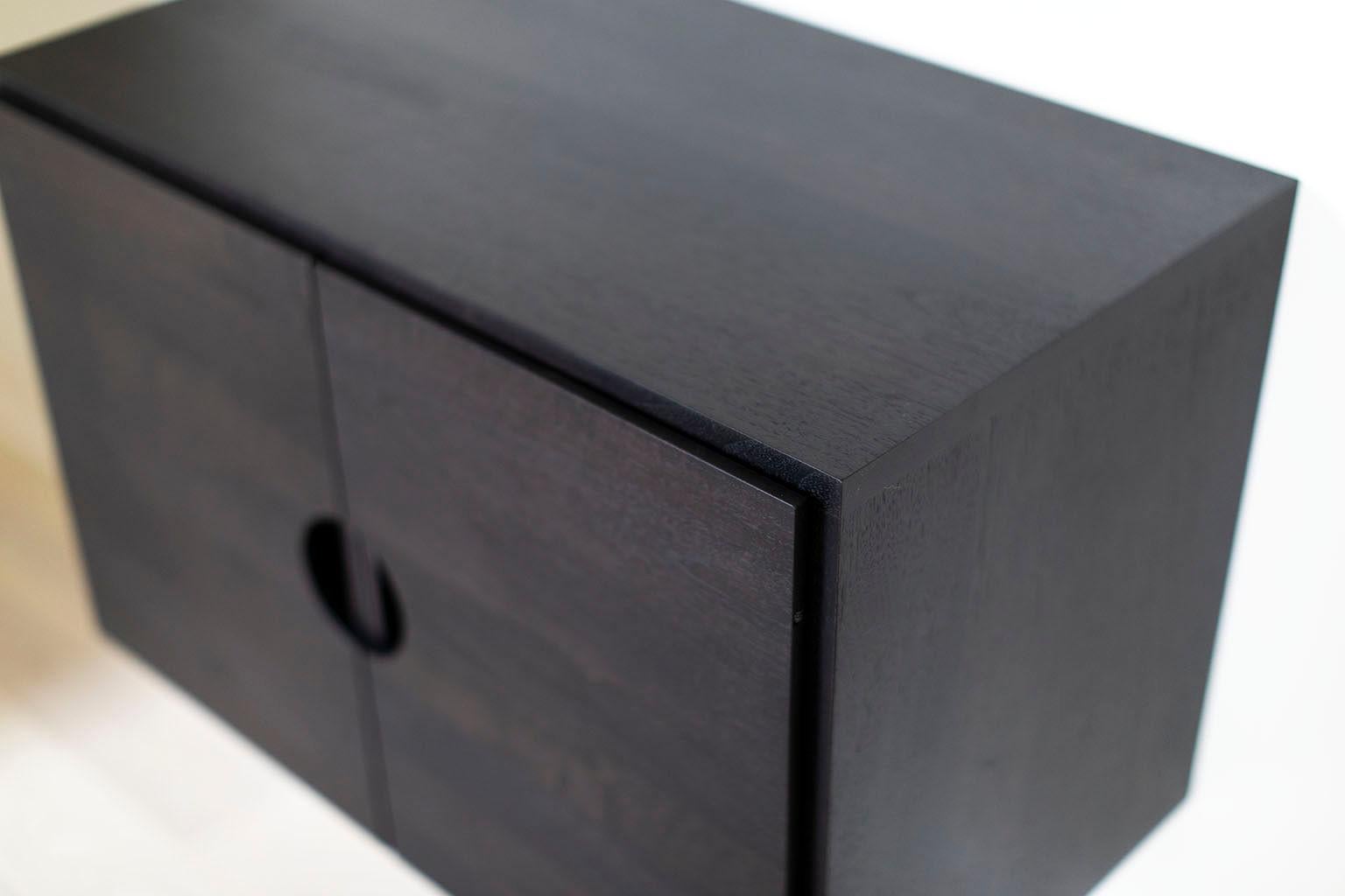 This floating nightstand from the Cali collection is made in the heart of Ohio with locally sourced wood. Each unit is handmade with solid black walnut (or wood of your choice) and finished with a beautiful commercial grade matte finish. The Cali