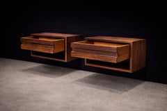 Floating Nightstands with Drawer in Rosewood, Unknown Designer, Brazil, 1960s