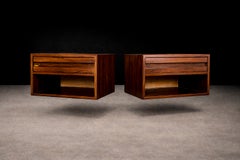 Floating Nightstands with Drawer in Rosewood, Unknown Designer, Brazil, 1960s