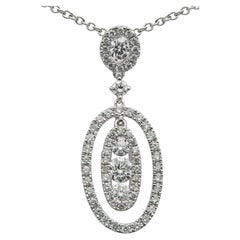 Floating Oval Diamond Pendant with Chain