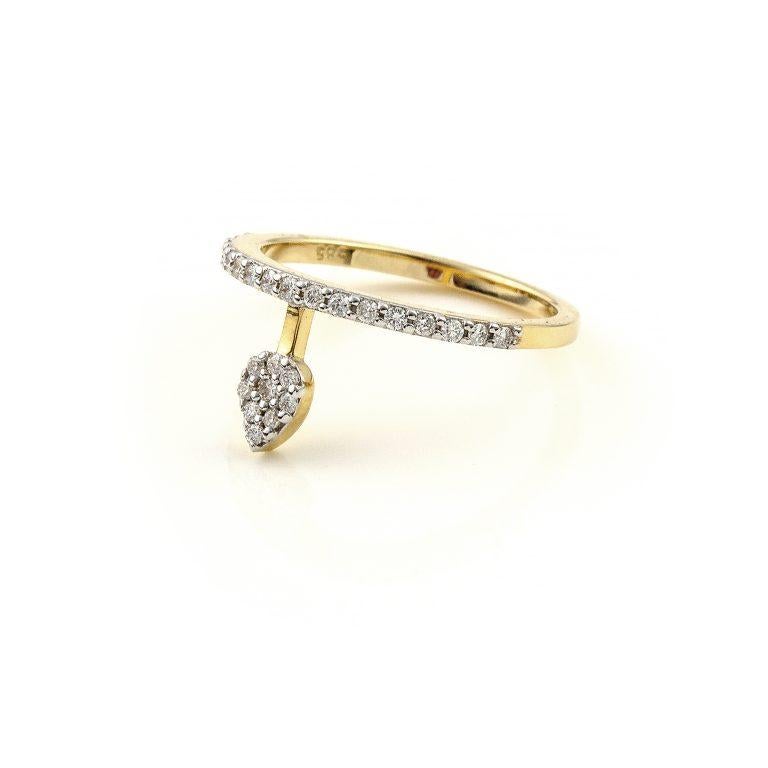 Recycled 14K White Gold

Diamonds Approx. 0.25 ct

Floating Pear Diamond Stacking Ring in Yellow Gold and Diamonds.

This collection combines the simplicity of the single piece with the opulence of diamonds.

All jewels in the Essentials – Mix &
