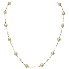 Floating Pearl Chain Necklace