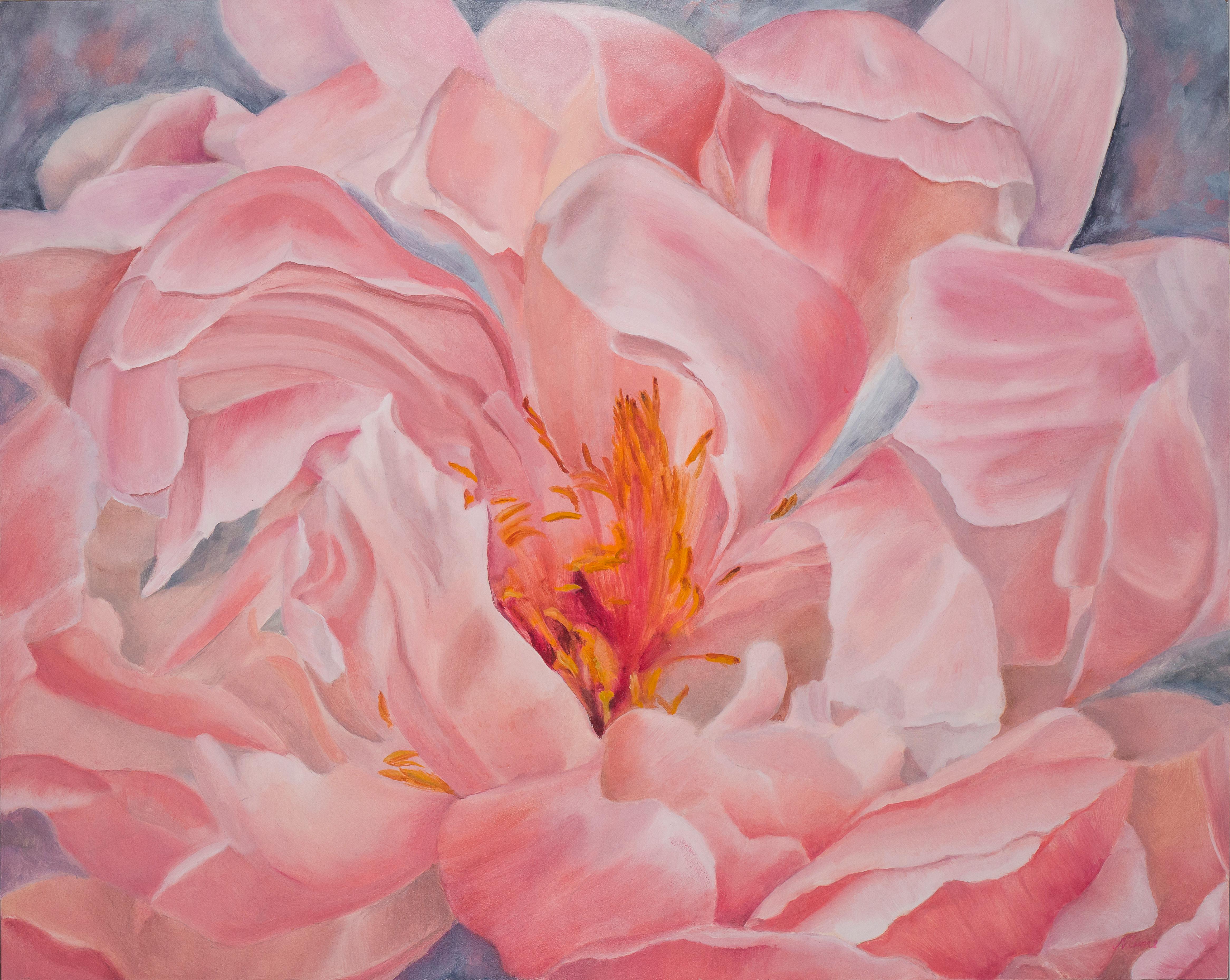 Other Floating Peony, Still Life Oil Painting For Sale