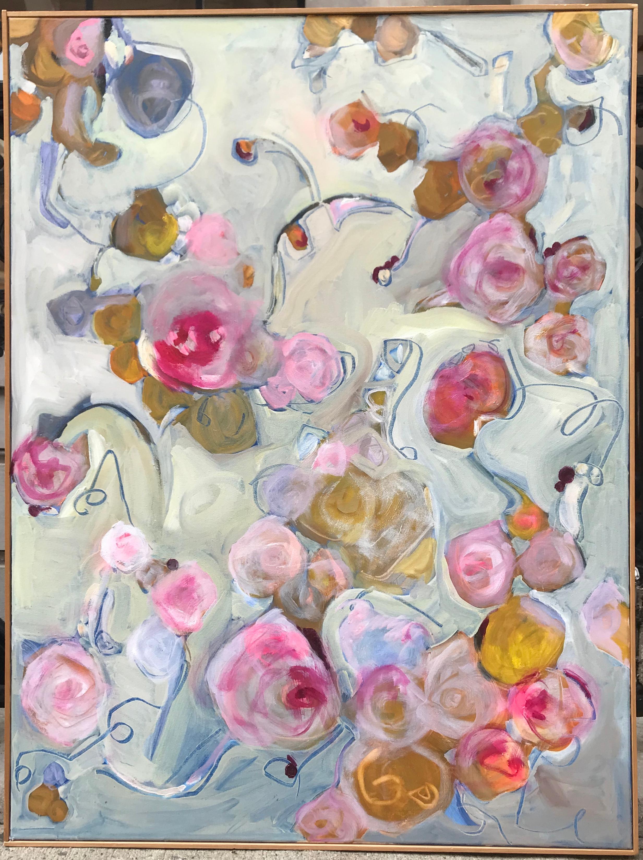 Floating roses, 2018. Contemporary oil on canvas 