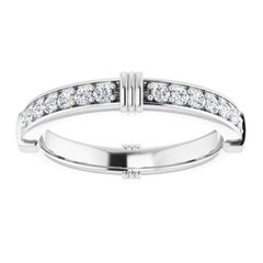 Floating Round Brilliant Diamonds Wedding Eternity Band 18 Karat White Gold