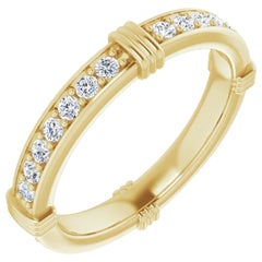 Floating Round Diamonds Wedding Ring Eternity Band 18 Karat Gold 0.75 Carat