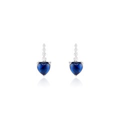 Floating Sapphire Heart and Diamond Necklace