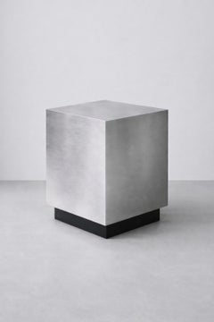 Floating Side Table in Brushed Aluminum by Veliento