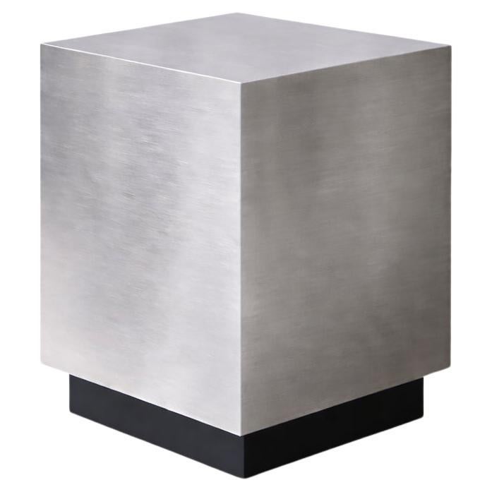 Floating Side Table in Brushed Aluminum by Veliento