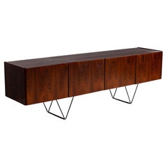 Floating Sideboard in Cocobolo Palissander and Iron, Italy, 1960s