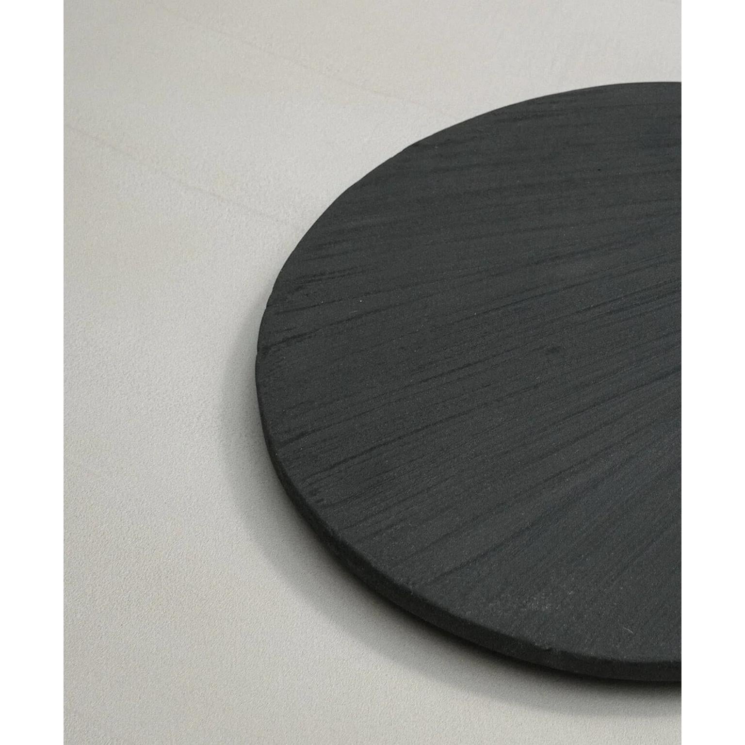 Other Black Solid Wood And Lime Cement Mixture Decorative Platter by Dennis Kaiser For Sale