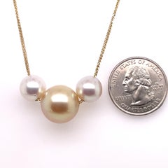 Floating South Sea Pearls and Golden Pearl Pendant