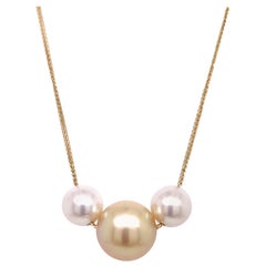 Floating South Sea Pearls and Golden Pearl Pendant